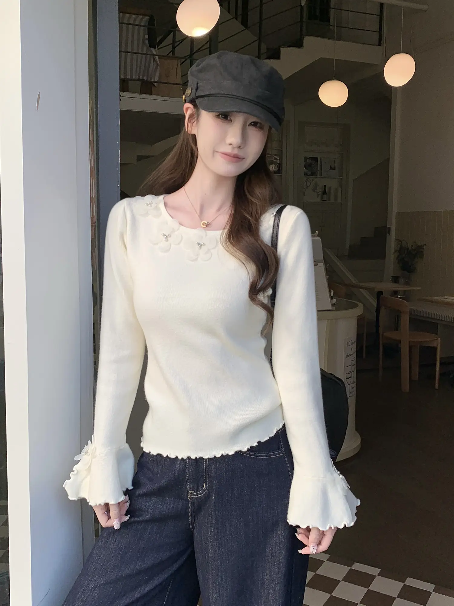 입체 플라워 디테일 니트 상세 이미지 7