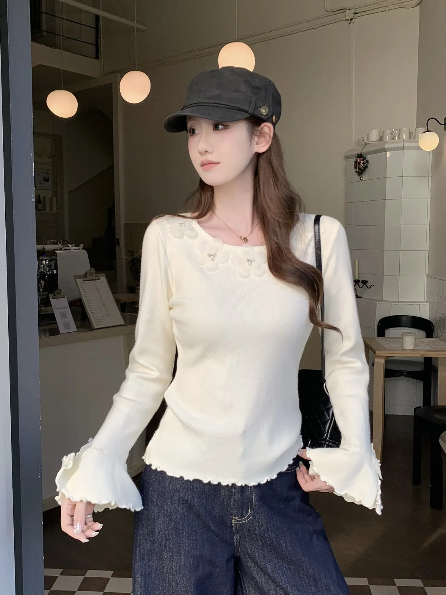 입체 플라워 디테일 니트 상세 이미지 8