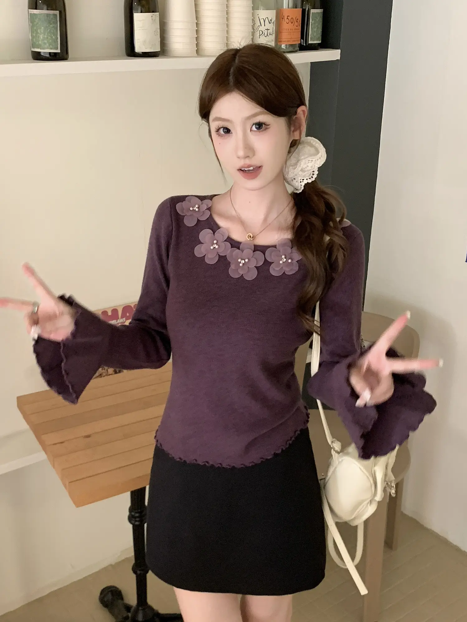 입체 플라워 디테일 니트 상세 이미지 20