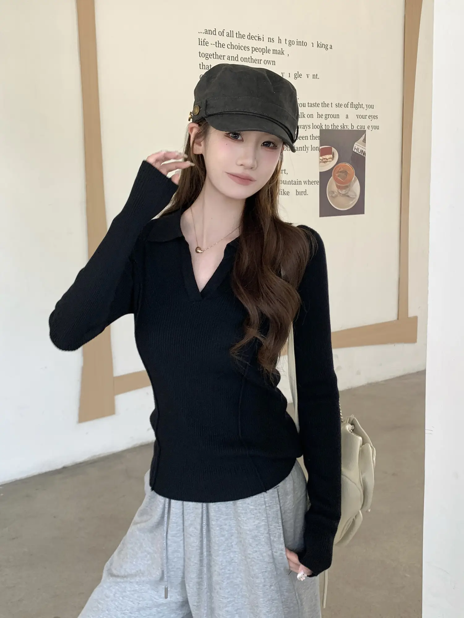 프렌치 폴로 칼라 니트 여성용 상세 이미지 13