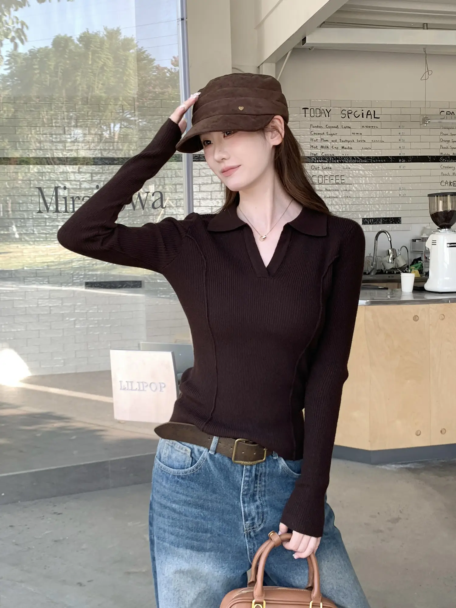 프렌치 폴로 칼라 니트 여성용 상세 이미지 18