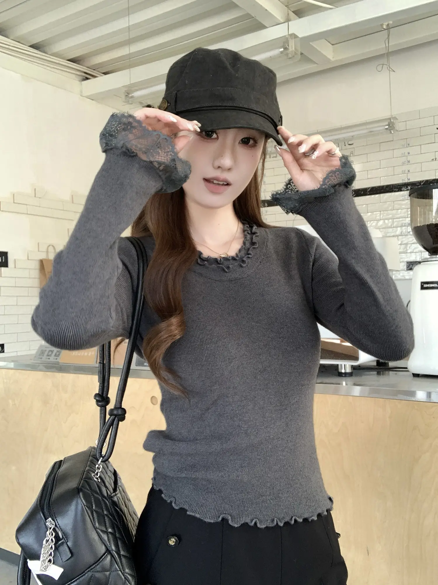 러플 소매 니트 여성용 상세 이미지 18