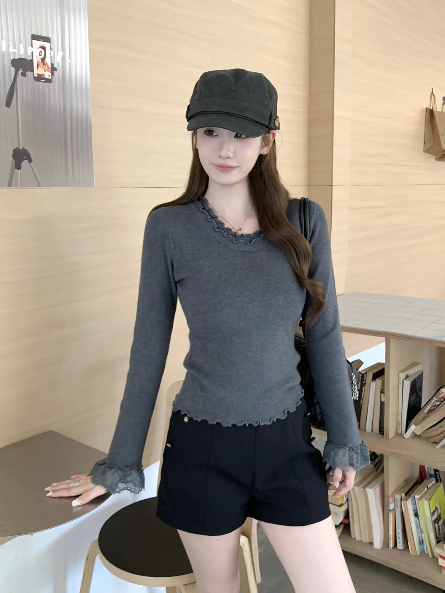 러플 소매 니트 여성용 상세 이미지 19