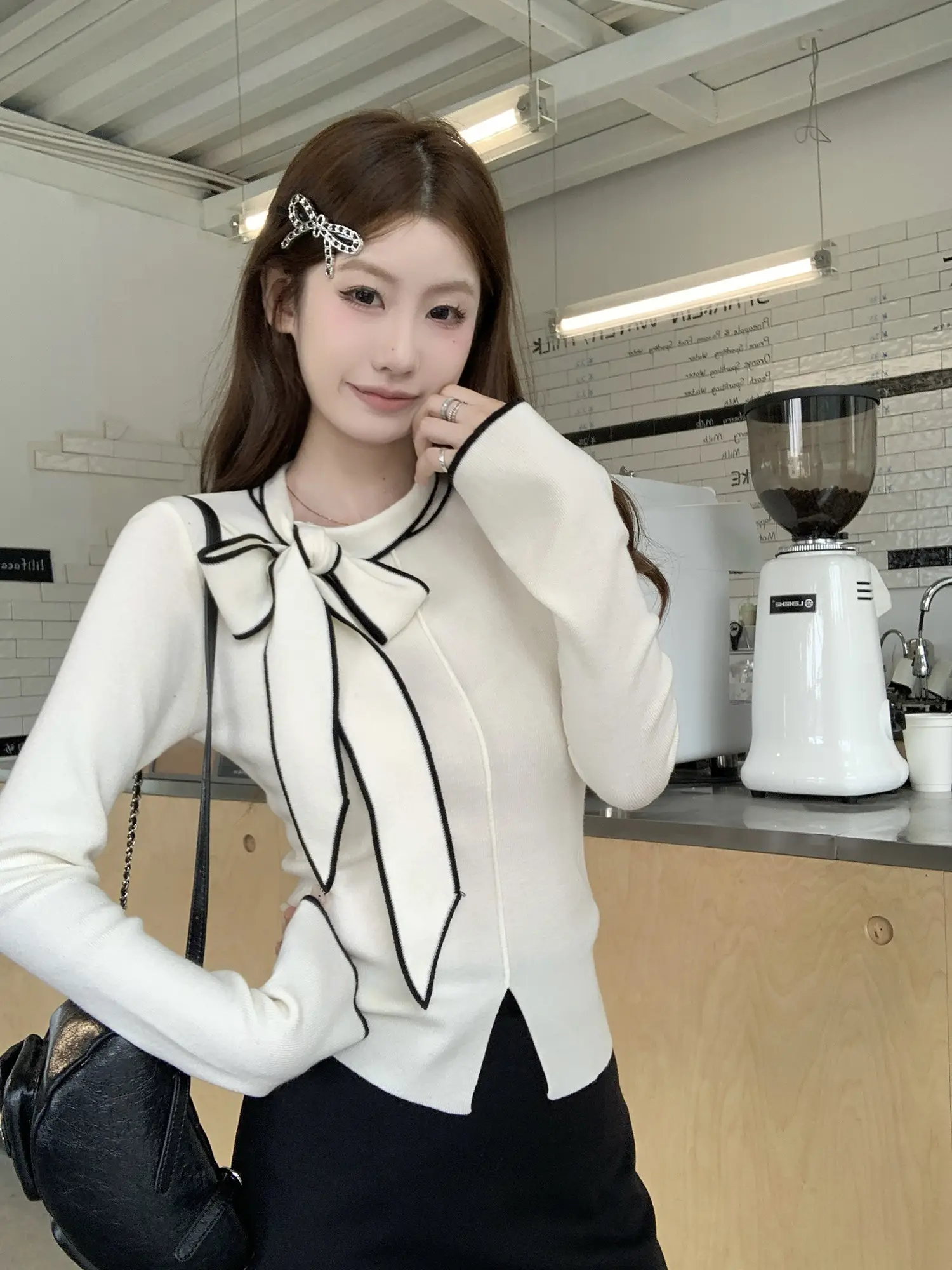 프렌치 리본 디테일 니트 상세 이미지 6
