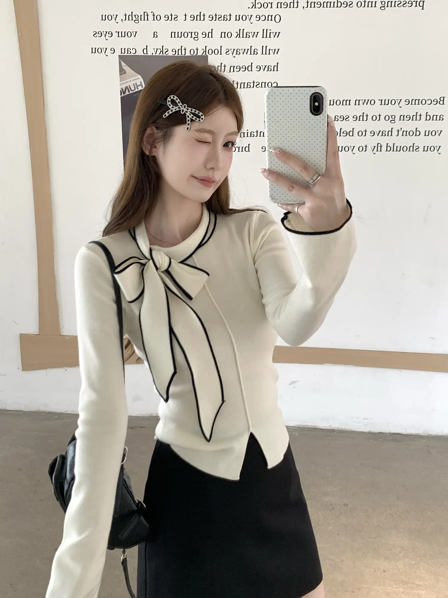 프렌치 리본 디테일 니트 상세 이미지 8