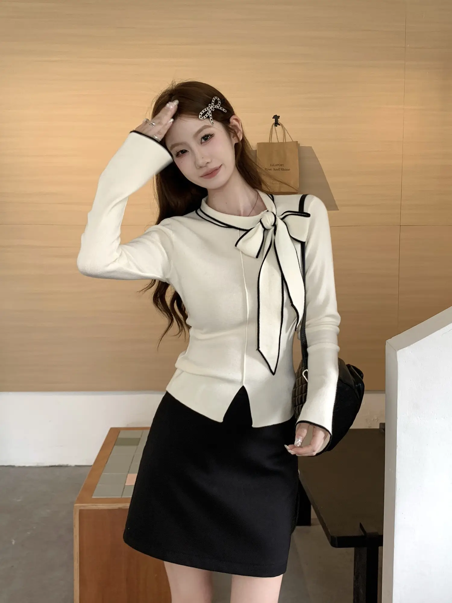 프렌치 리본 디테일 니트 상세 이미지 10