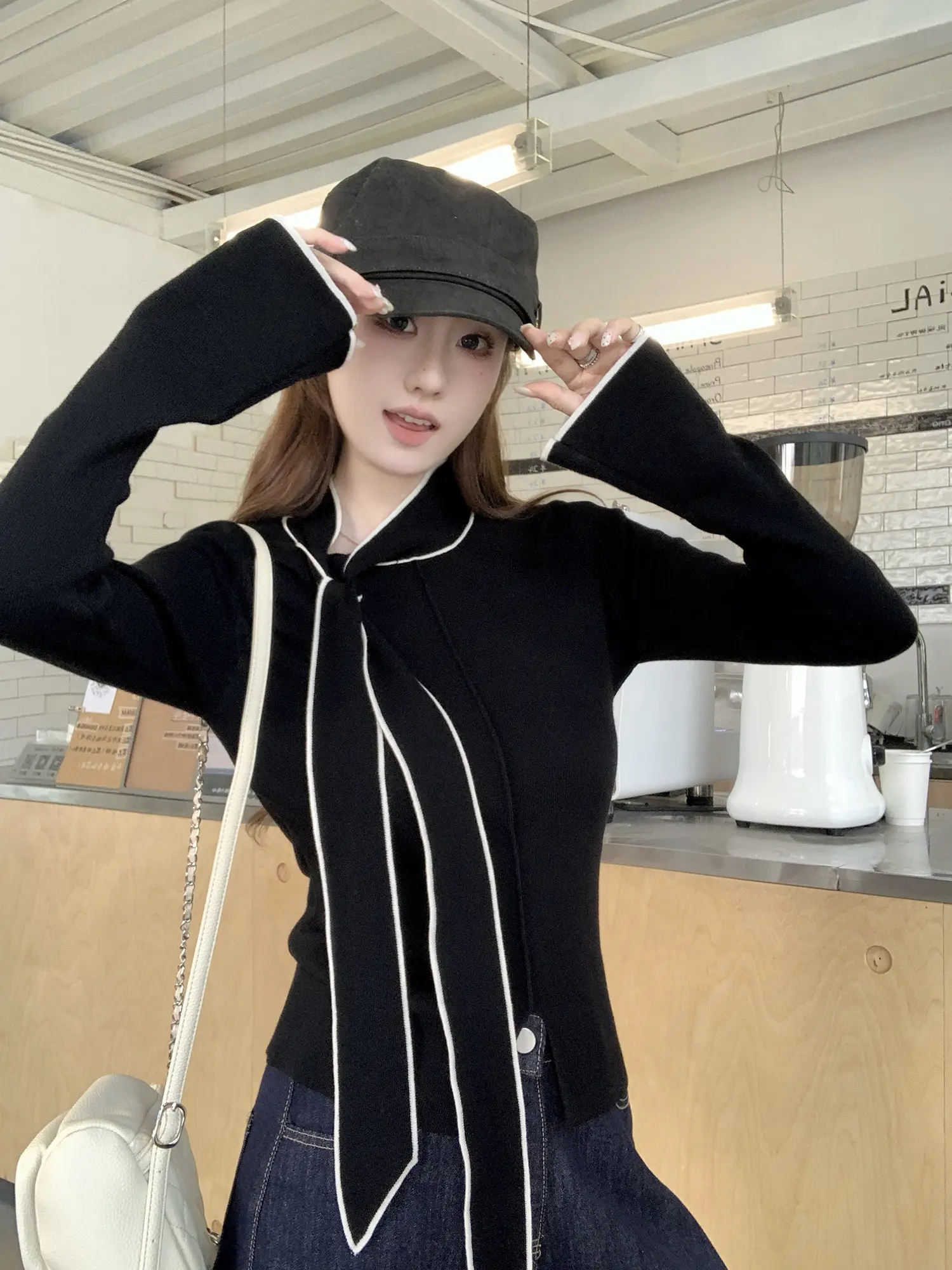 프렌치 리본 디테일 니트 상세 이미지 16