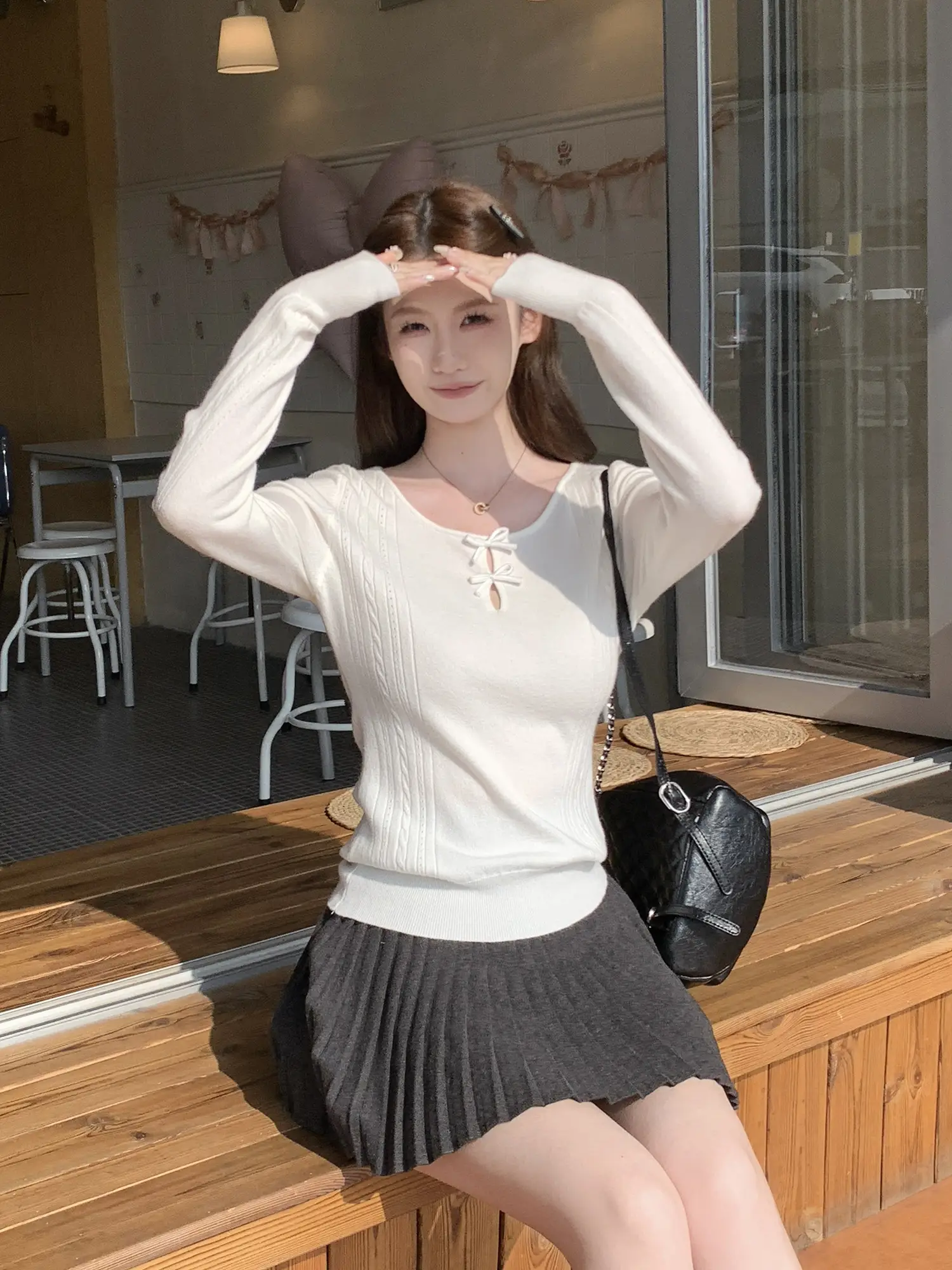 나비 리본 홀드 니트