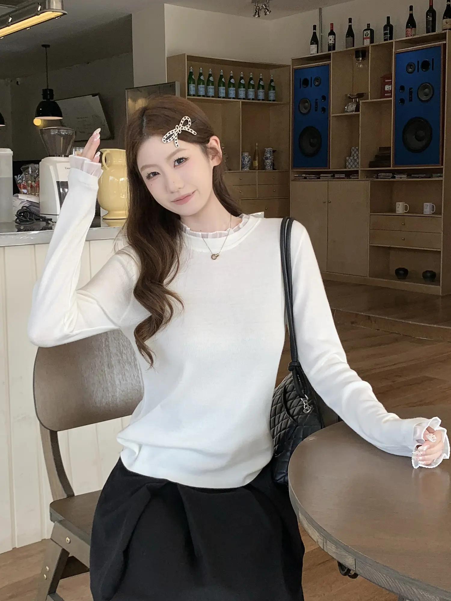 화이트 레이스 니트 여성용 상세 이미지 8