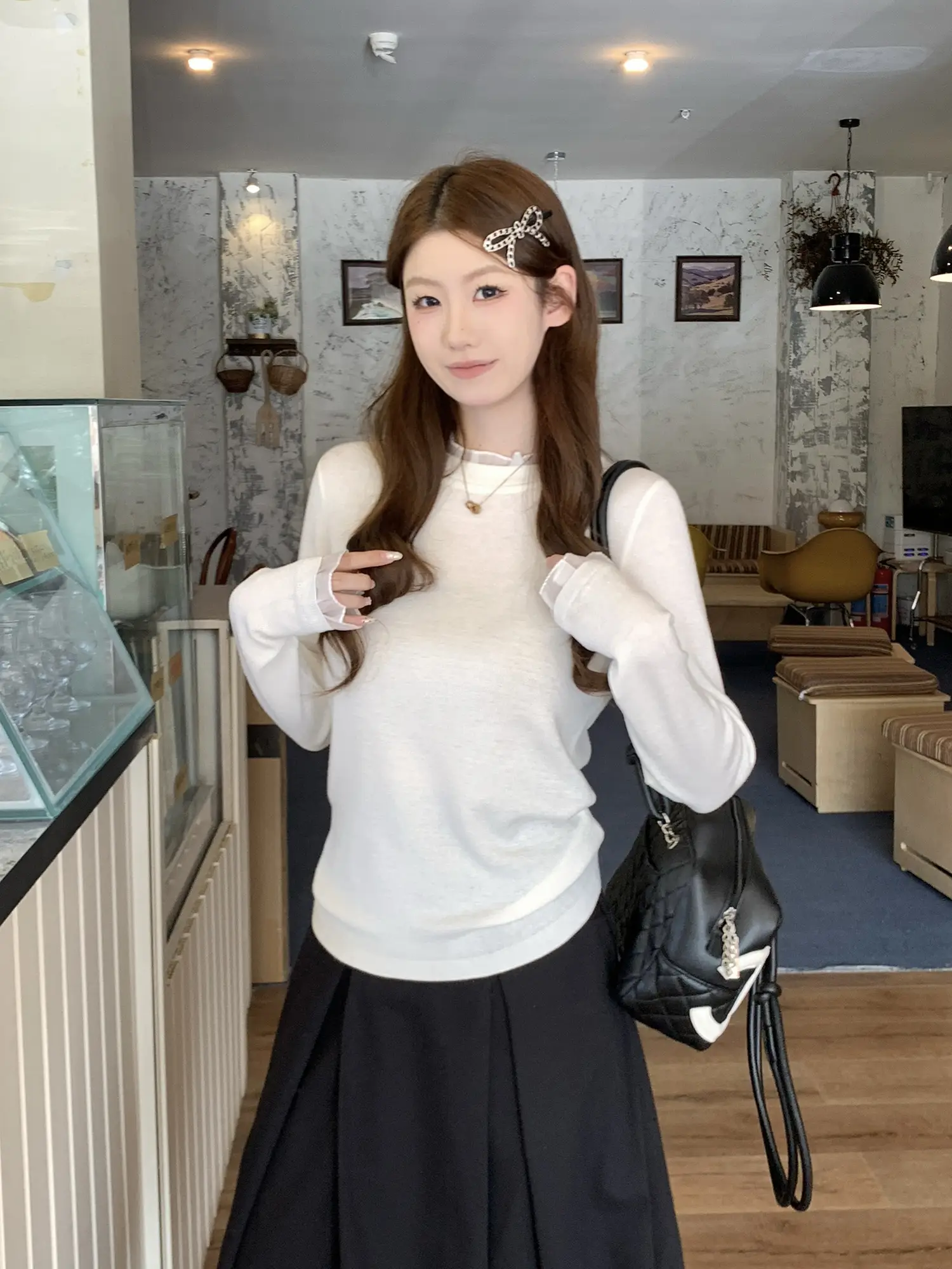 화이트 레이스 니트 여성용 상세 이미지 13