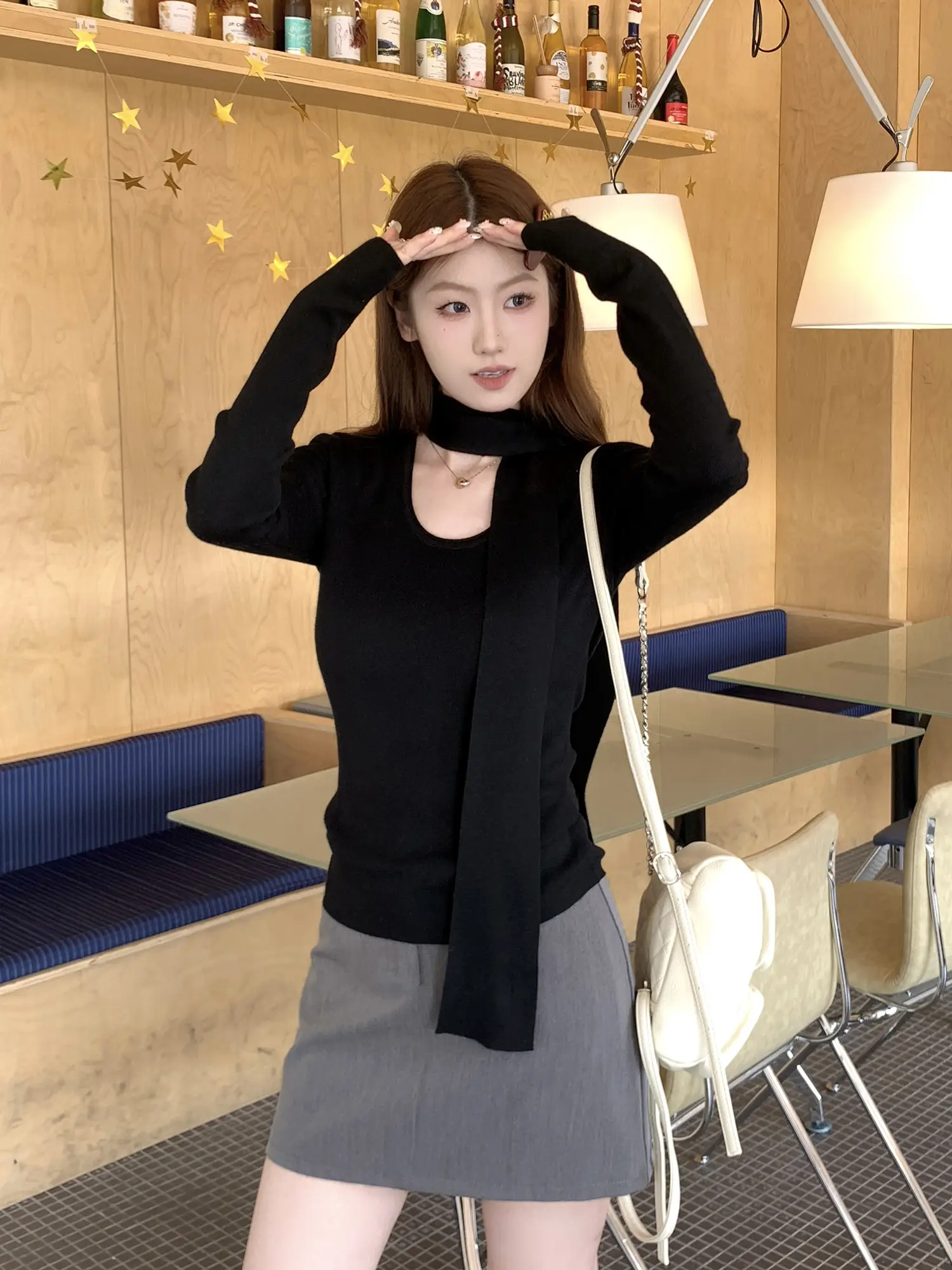 U넥 슬림 니트 상세 이미지 20