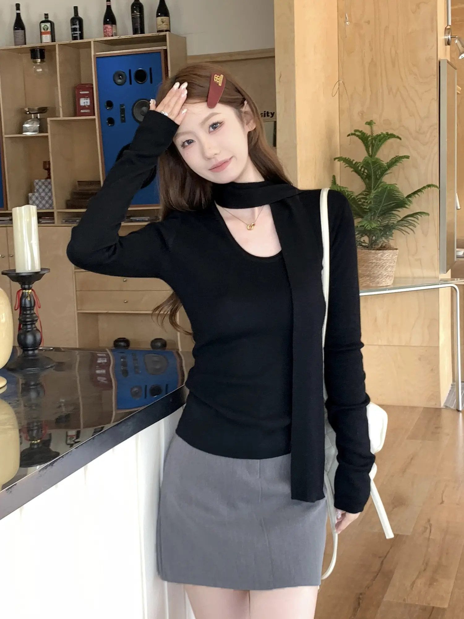 U넥 슬림 니트 상세 이미지 21