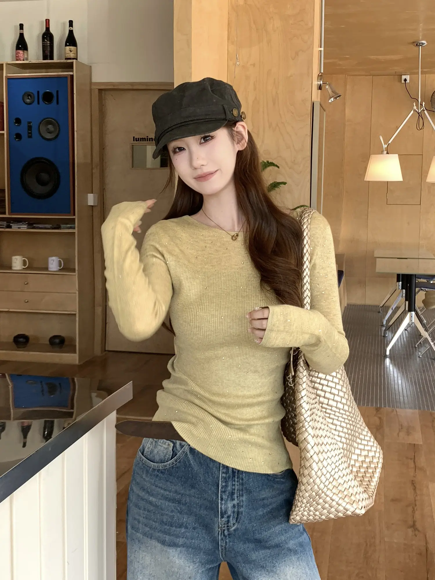 오프숄더 크리스털 니트 상세 이미지 19
