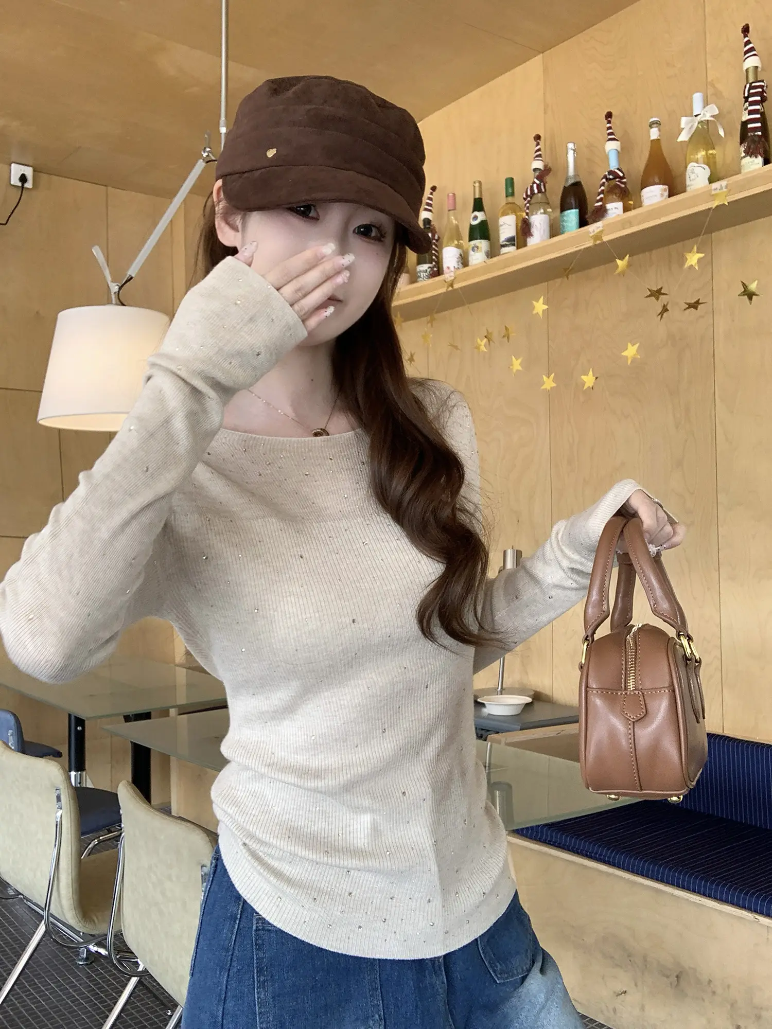 오프숄더 크리스털 니트 상세 이미지 25