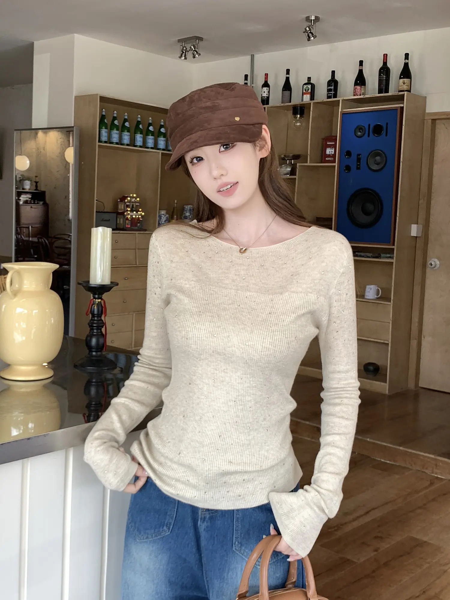 오프숄더 크리스털 니트 상세 이미지 30