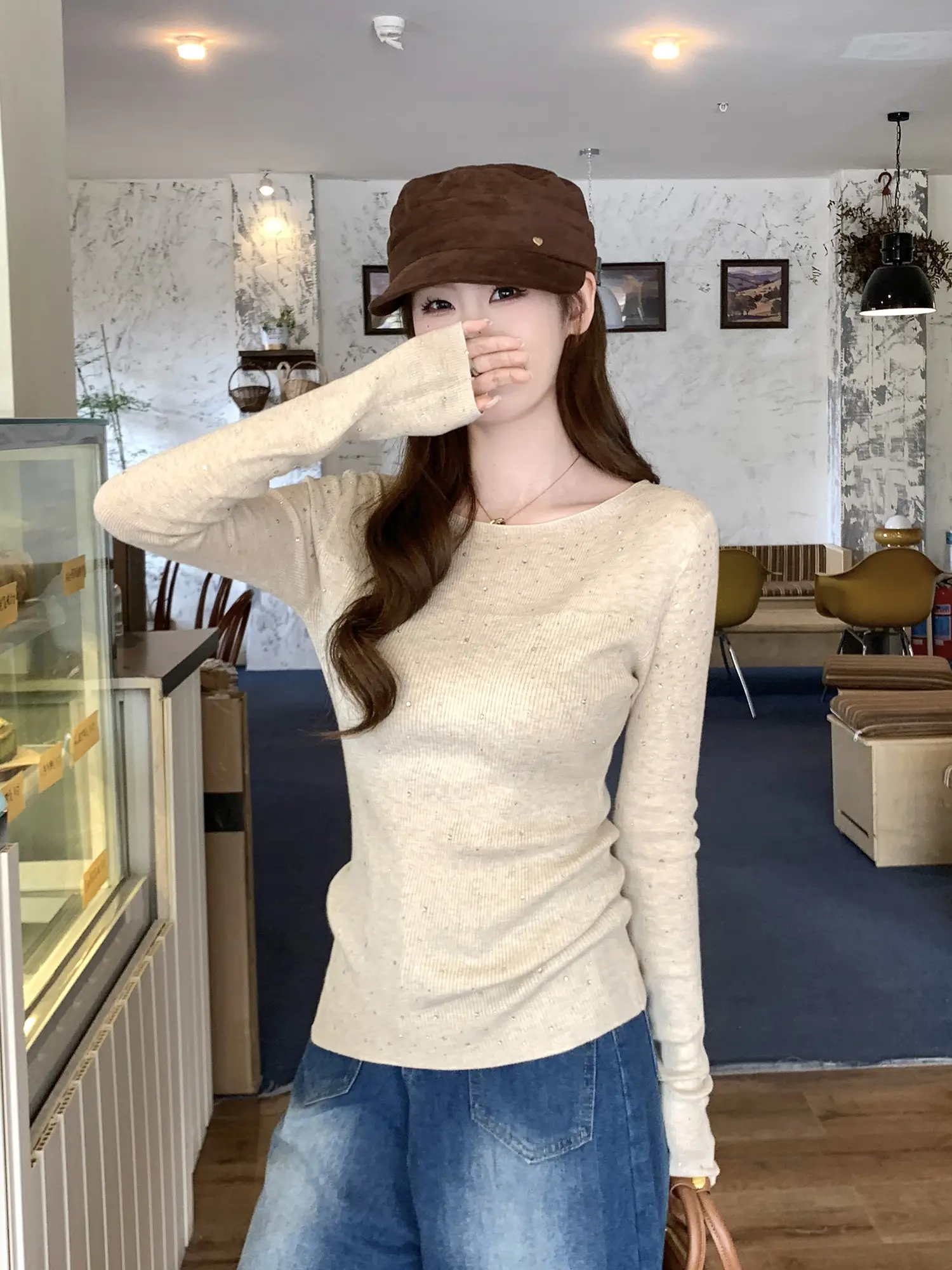 오프숄더 크리스털 니트 상세 이미지 35