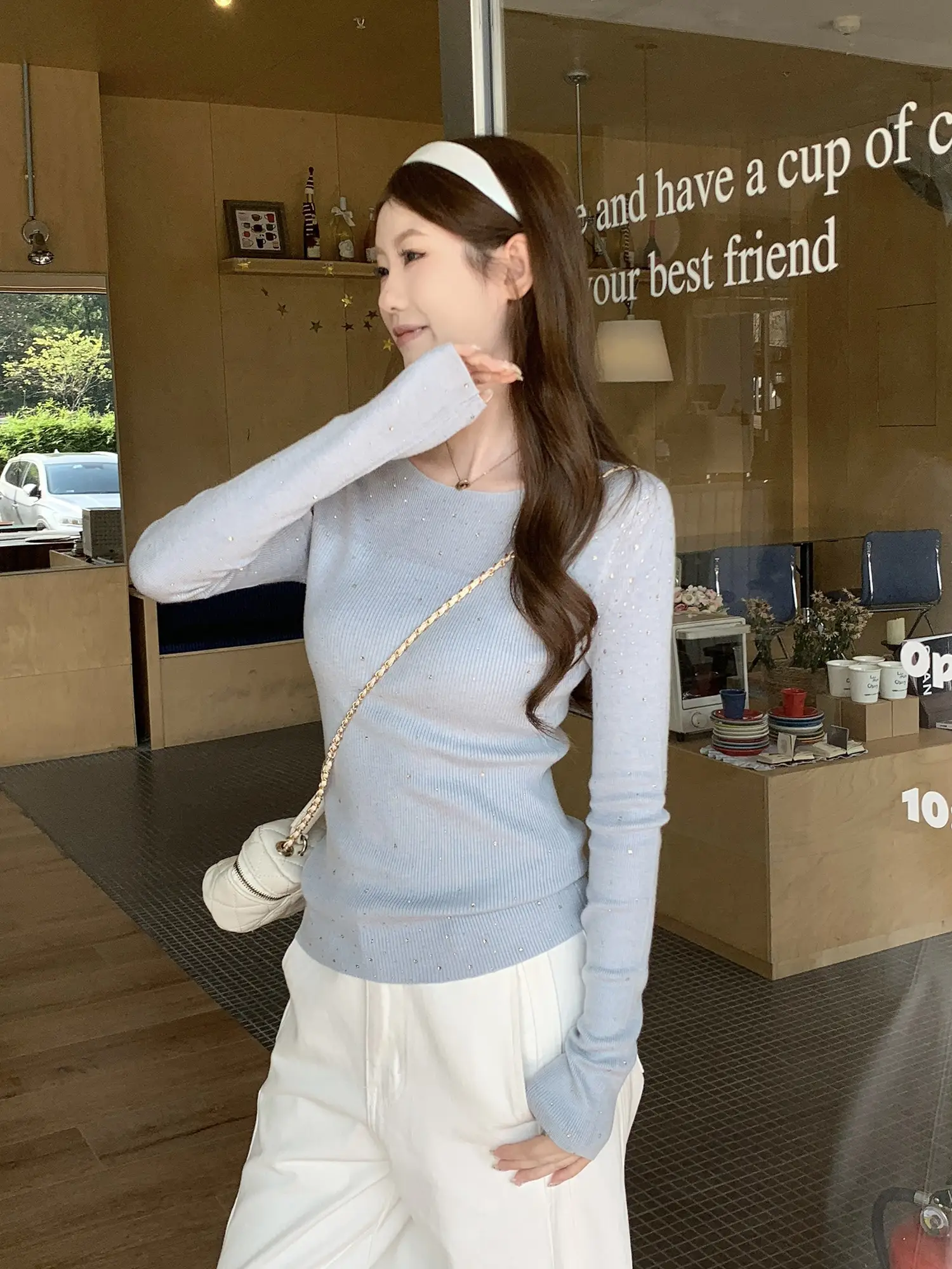 오프숄더 크리스털 니트 상세 이미지 37