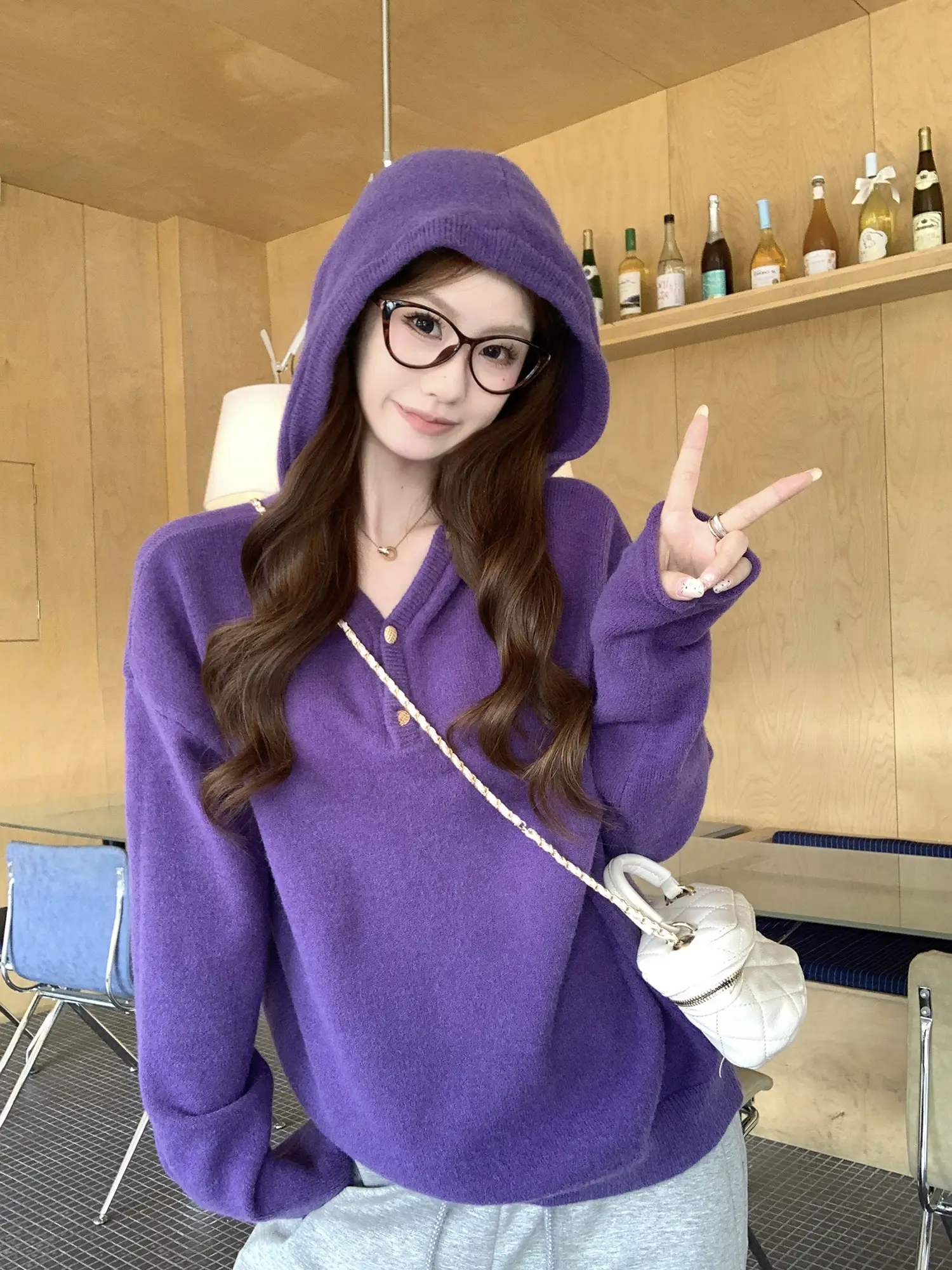 후드 니트 스웨터 상세 이미지 6