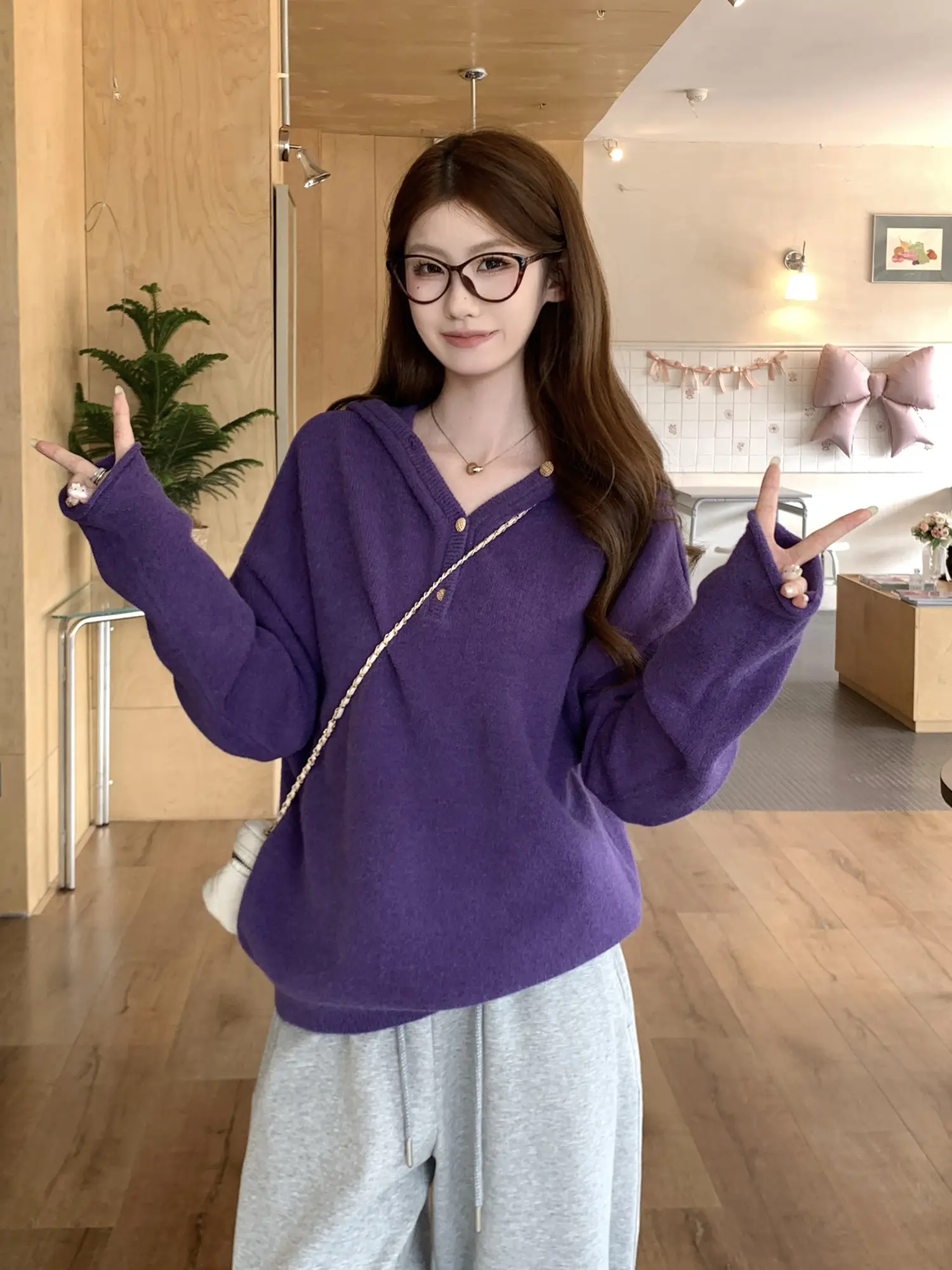 후드 니트 스웨터 상세 이미지 9