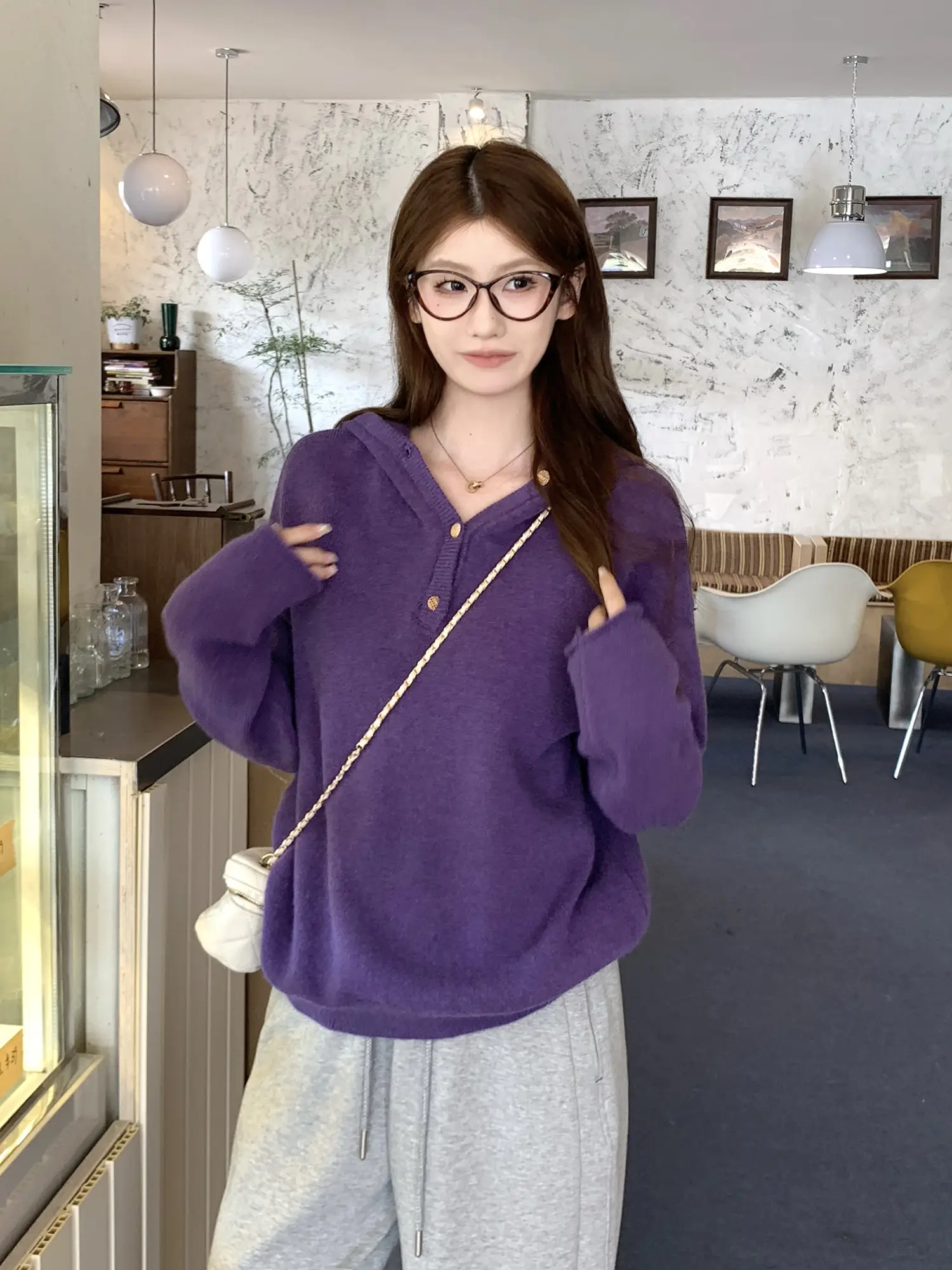 후드 니트 스웨터 상세 이미지 12