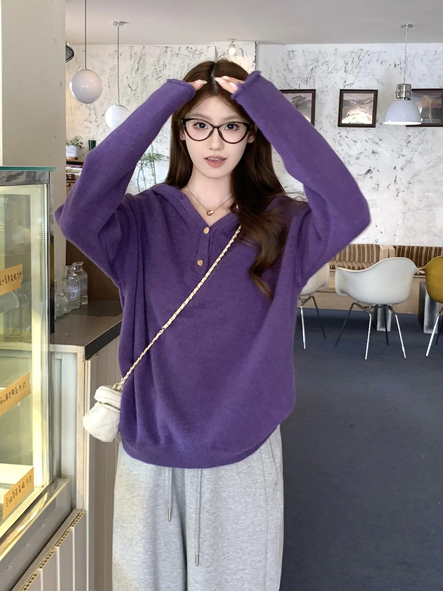 후드 니트 스웨터 상세 이미지 13