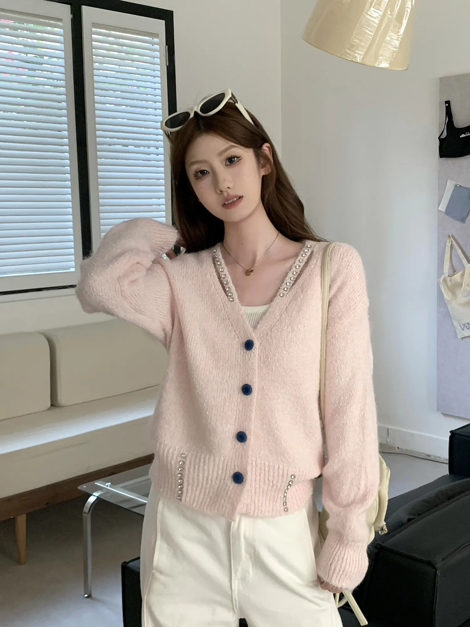 겨울 루즈핏 니트 가디건 상세 이미지 4