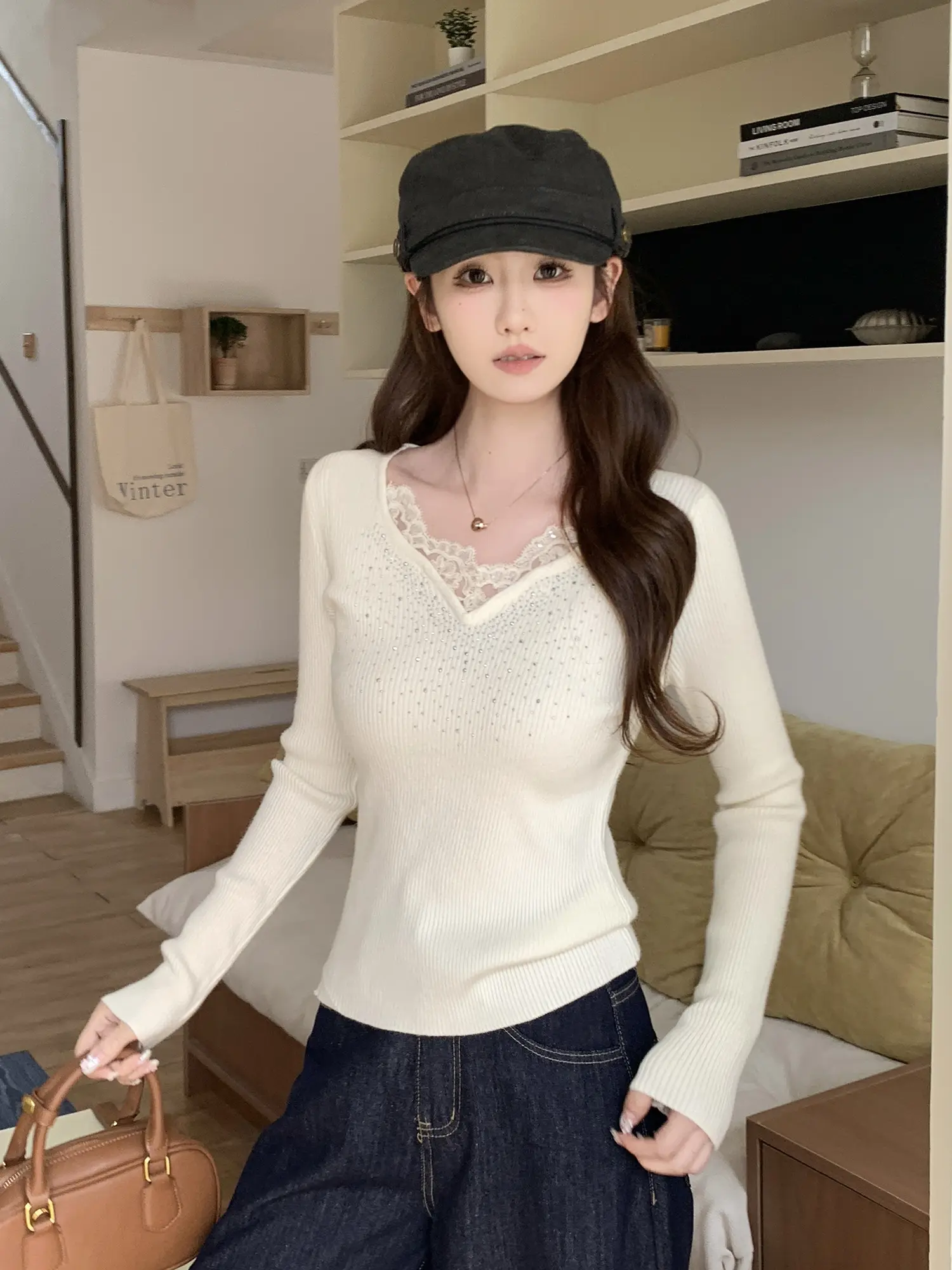 라인석 레이스 니트 상세 이미지 11