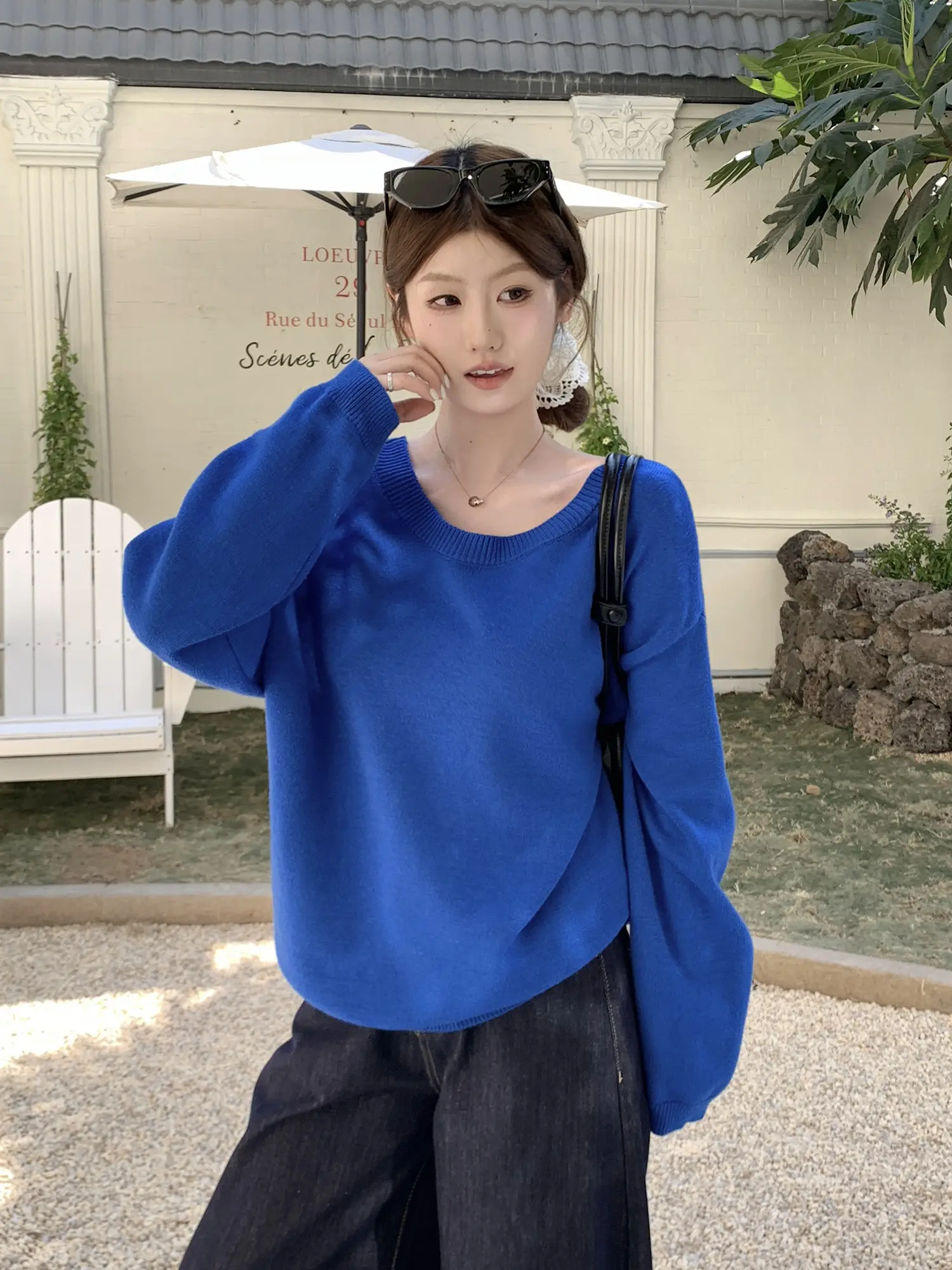 오프숄더 루즈 니트 상세 이미지 13