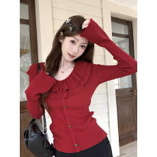 批发实拍~喇叭袖针织衫洋气高贵上衣服女装<b class='q'>秋</b>冬