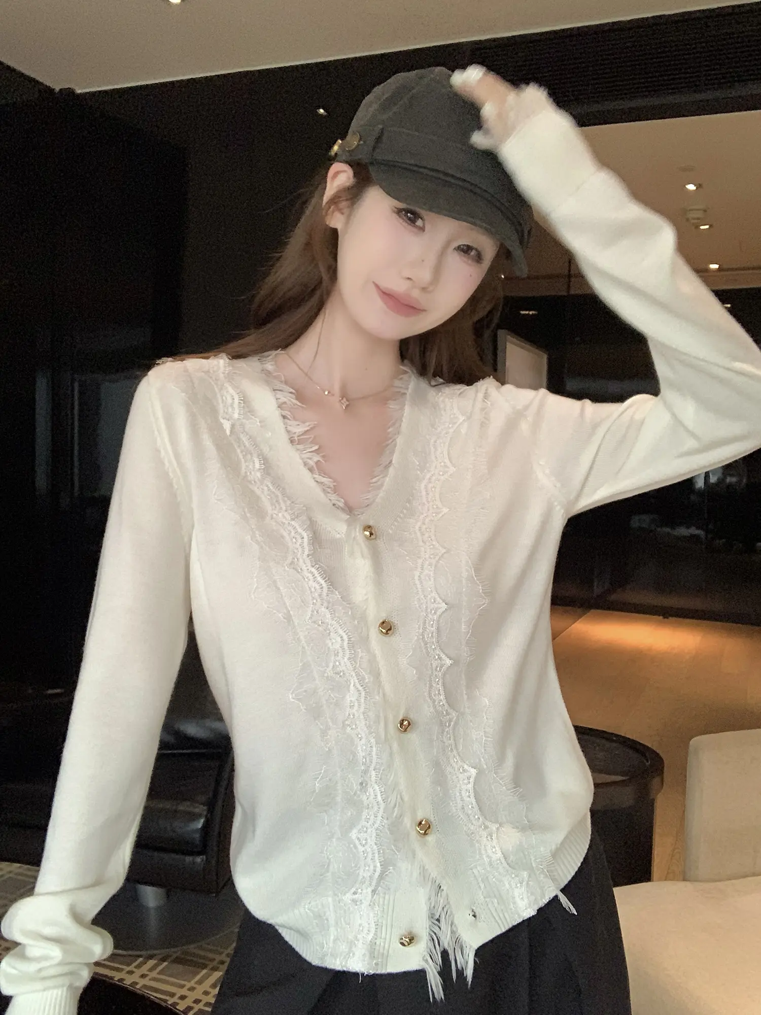 프렌치 감성 모단 가디건 상세 이미지 3