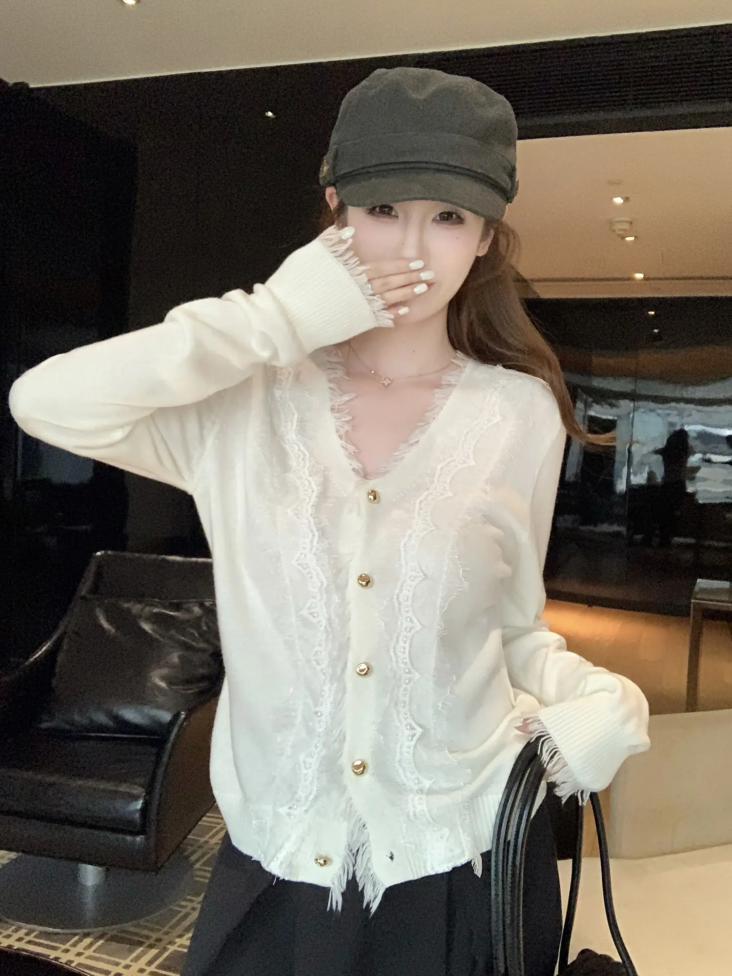 프렌치 감성 모단 가디건 상세 이미지 4