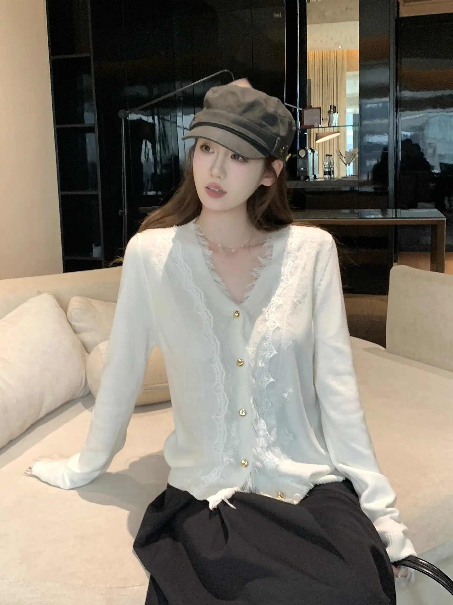 프렌치 감성 모단 가디건 상세 이미지 5