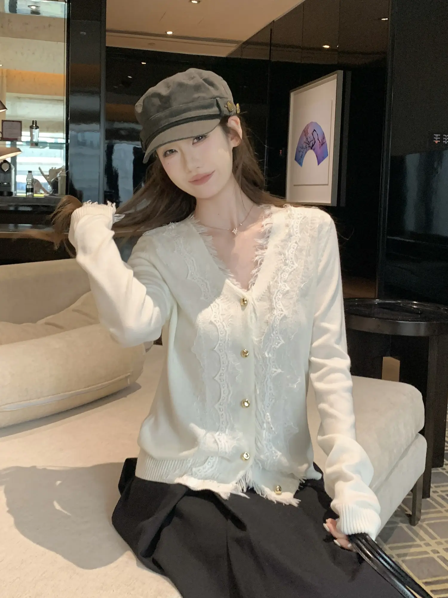 프렌치 감성 모단 가디건 상세 이미지 6