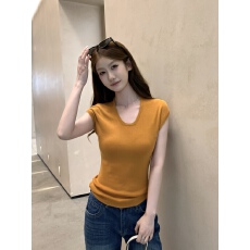 批发实拍~韩系基础款U领针织<b class='q'>背心</b>女2026新款无袖修身显瘦上衣