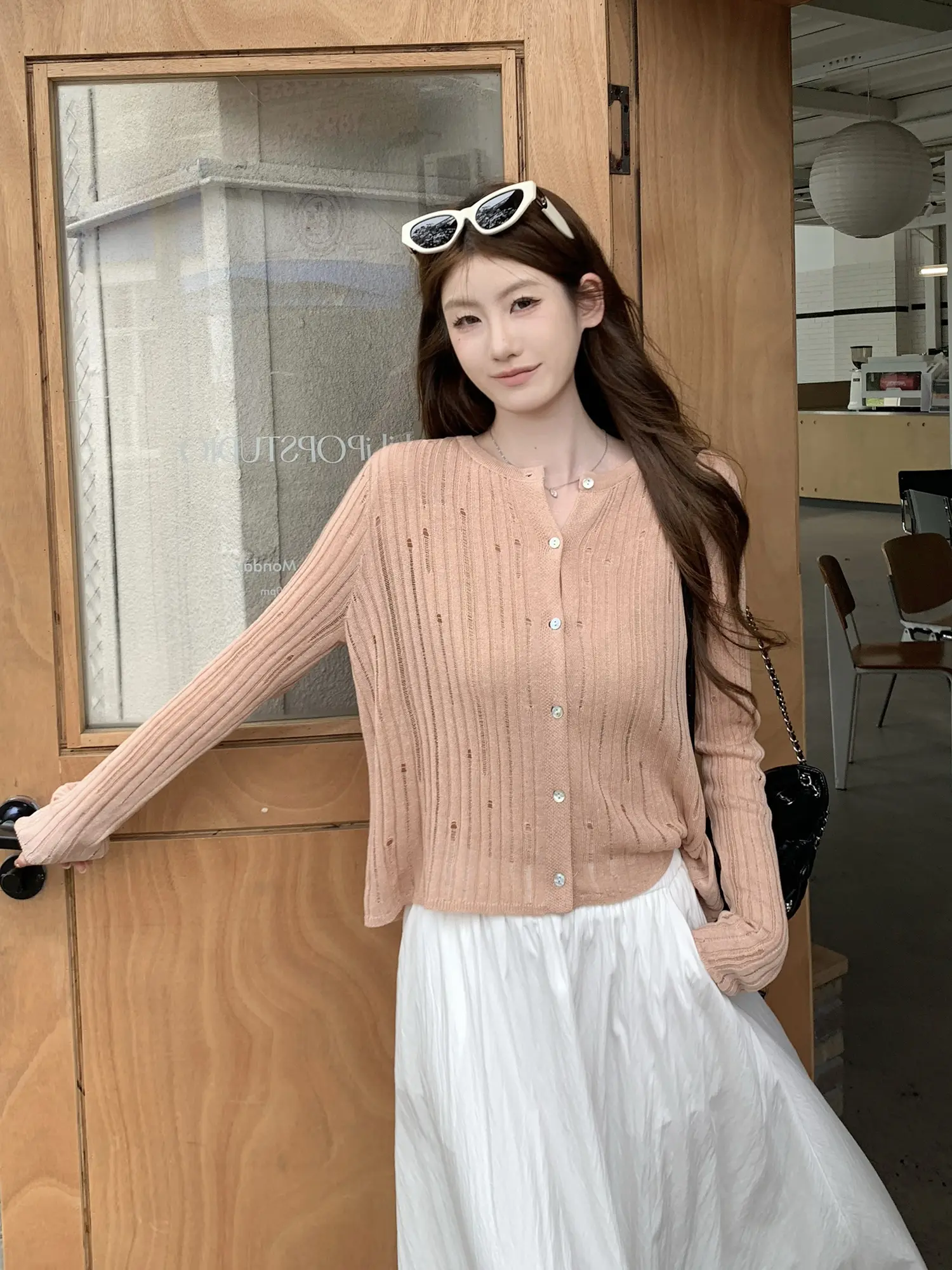 크로셰 니트 가디건 긴소매 티셔츠 상세 이미지 18