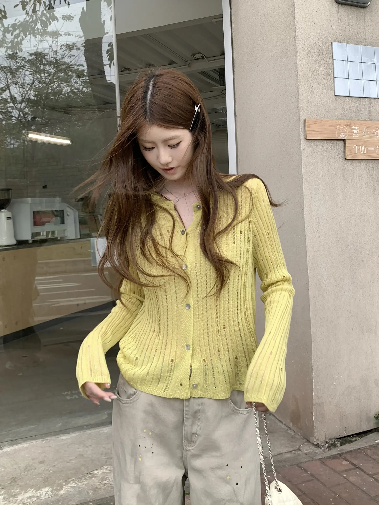 크로셰 니트 가디건 긴소매 티셔츠 상세 이미지 26