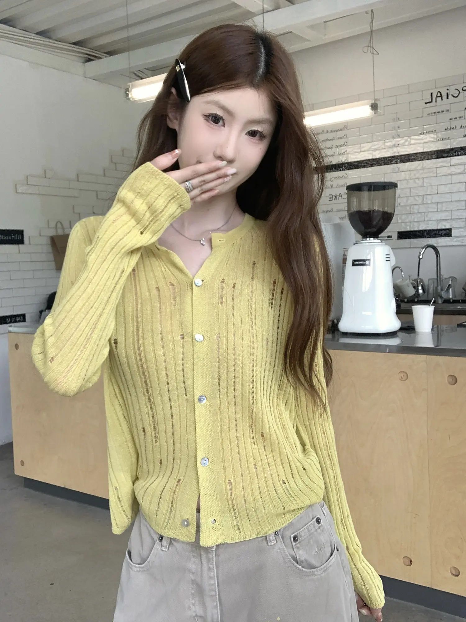 크로셰 니트 가디건 긴소매 티셔츠 상세 이미지 29
