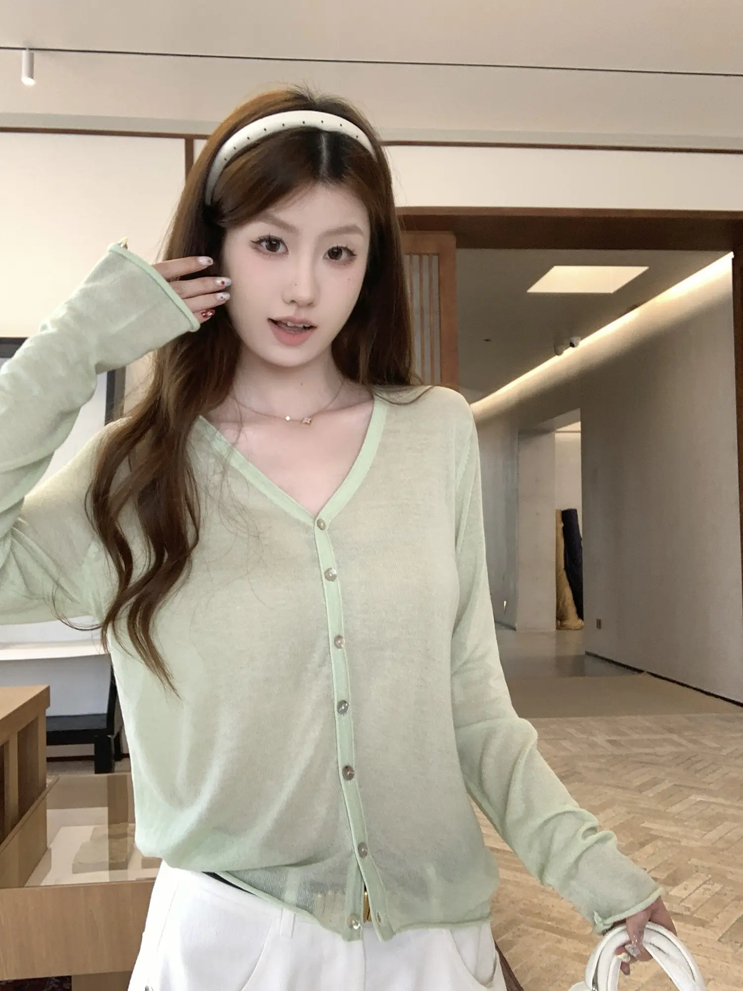 한국인기 루즈핏 자외선 차단 니트 가디건