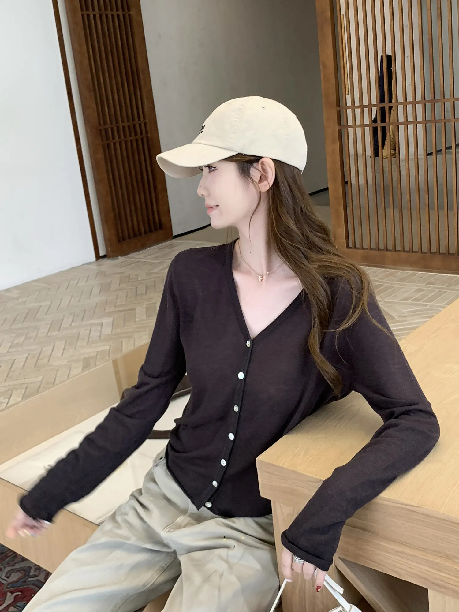 한국인기 루즈핏 자외선 차단 니트 가디건 상세 이미지 16