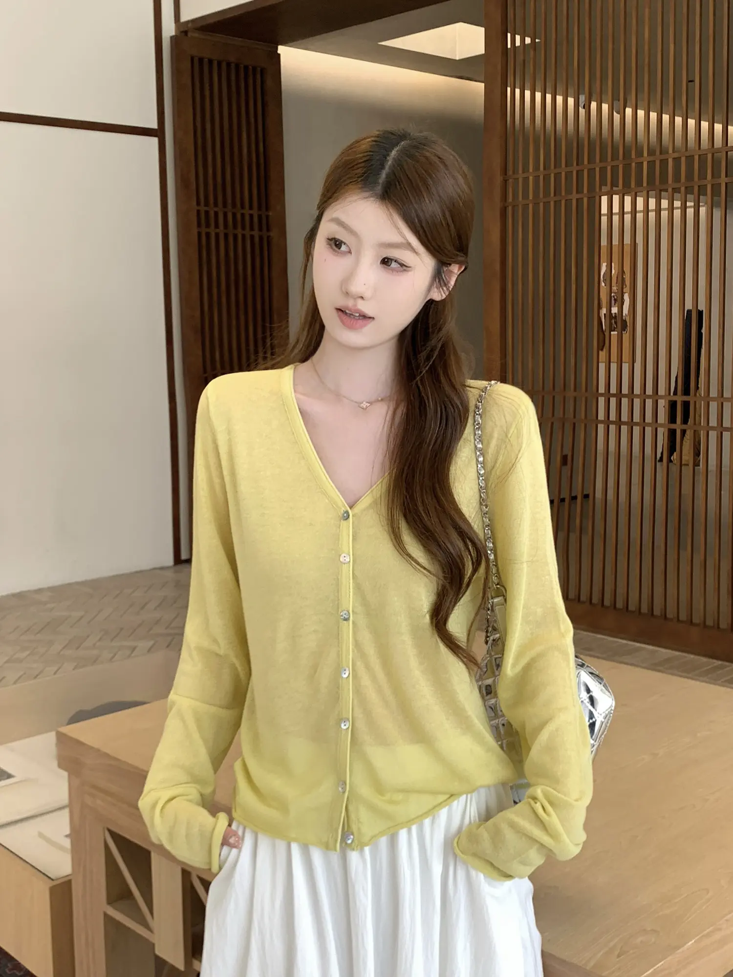 한국인기 루즈핏 자외선 차단 니트 가디건 상세 이미지 25
