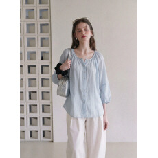 批发法式防晒蓝色衬衫<b class='q'>外套</b>女装<b class='q'>夏季</b>薄款微透2026新款爆款宽松衬衣上衣