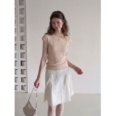 批发设计感半高领针织T恤女夏2026新款独特别致漂亮绝美修身显瘦上衣