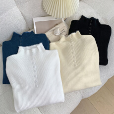 批发一体绒半高领长袖针织衫毛衣女秋冬季新款韩版加绒加厚<b class='q'>打底</b>衫<b class='q'>上衣</b>