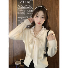 批发秋冬季2024<b class='q'>新款</b>蝴蝶结绑带针织衫<b class='q'>外套</b>设计感内搭打底毛衣上衣女装