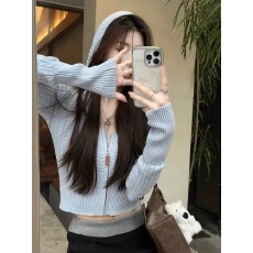 批发温柔气质拉链麻花长袖<b class='q'>毛衣</b>外套女秋季小个子显瘦<b class='q'>短款</b>针织开衫上衣