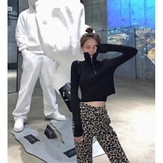 批发南夕姐姐套头针织衫女秋季新款长袖修身显瘦<b class='q'>短款</b>露脐薄款高领<b class='q'>毛衣</b>