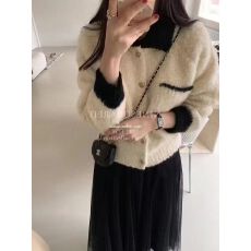 半边绒#法式小香风高级感polo翻领毛衣外套女秋冬软糯针织开衫