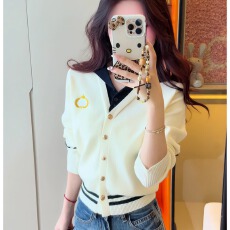 批发韩系学院风撞色海军领假两件针织毛衣女秋季穿搭宽松百搭洋气上衣