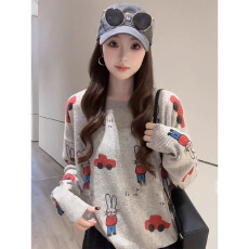 批发高级感卡通兔子针织打底衫女装秋冬2025新款上衣宽松慵懒女士<b class='q'>毛衣</b>