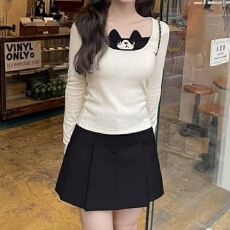 批发德绒甜美风可爱宅妹猫咪修身长袖<b class='q'>T</b><b class='q'>恤</b>打底秋冬萌感设计感上衣